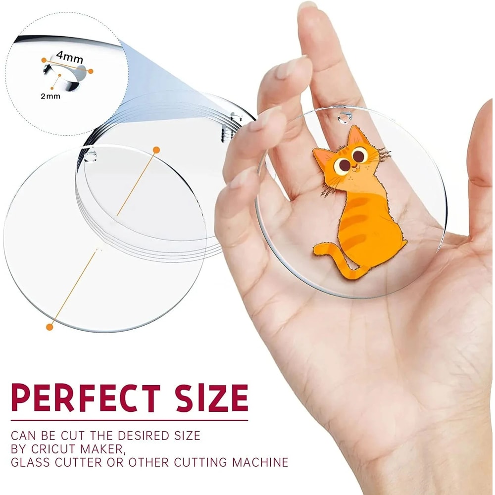 Clear Acrylic Round Ornament Blanks For DIY Craft 5