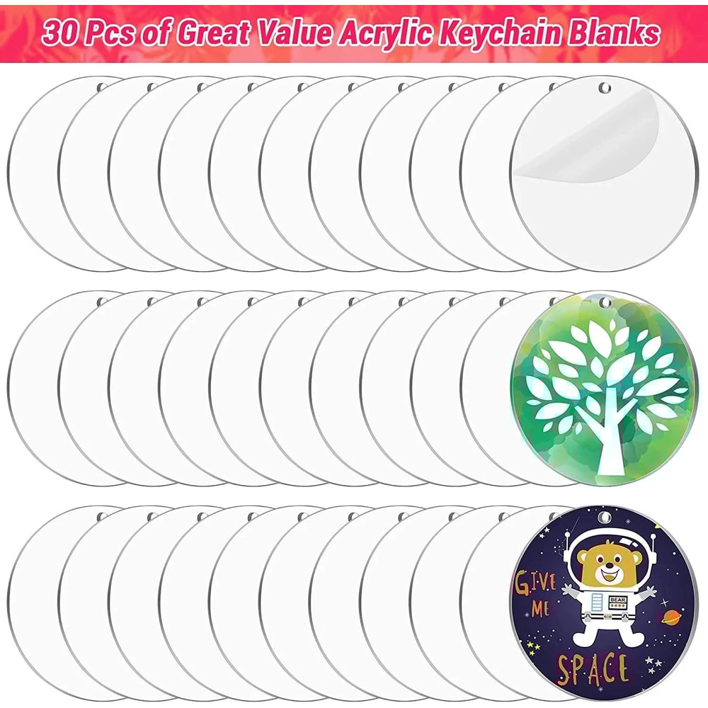 Clear Acrylic Round Ornament Blanks For DIY Craft 9