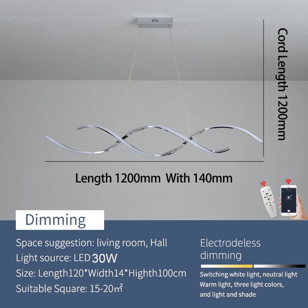 Modern LED Linear Chandelier Light 6