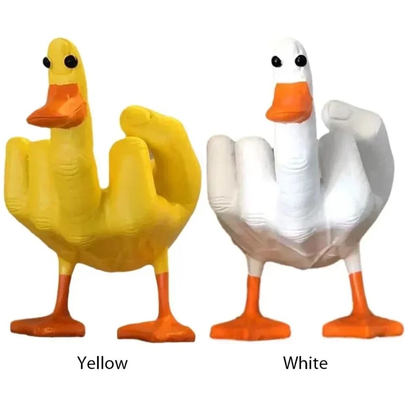 Funny Middle Finger Duck Statue 7