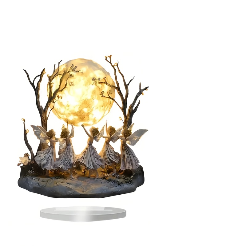 Moon Tree Elf Acrylic Tabletop Decor With Stand For Home And Office 3