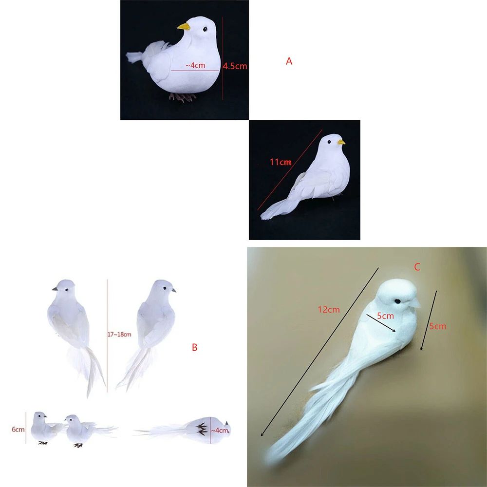 Artificial Dove Bird Decor Realistic Pigeon For Home And Events 5