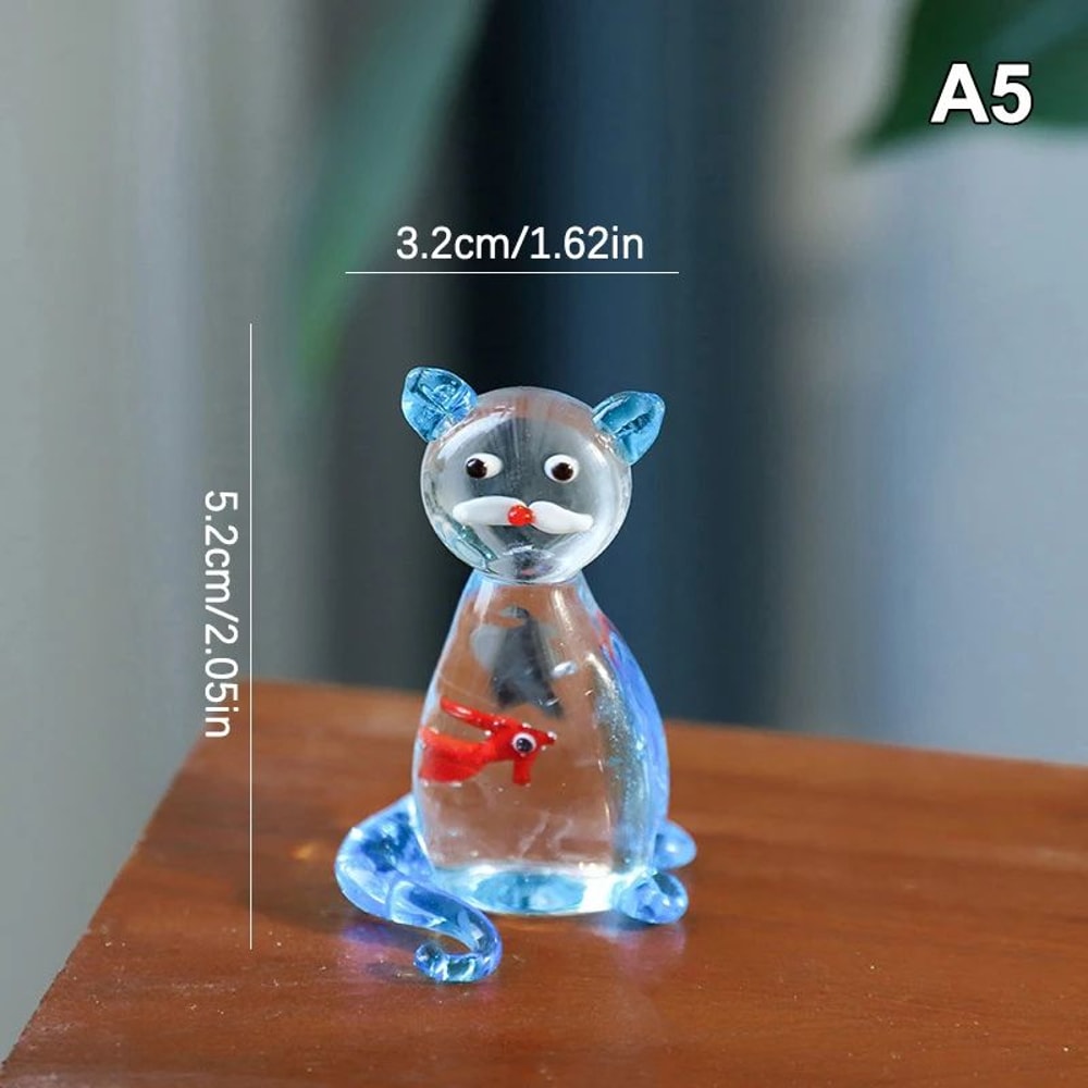 Handcrafted Glass Pocket Fish Figurine Mini Colorful Desktop Decor 10
