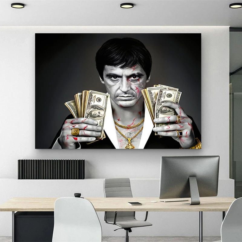 Scarface Tony Montana Canvas Wall Art Modern Movie Poster 1