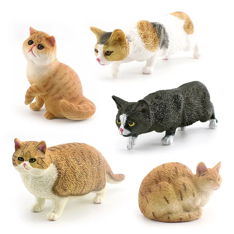 Cute Orange Cat Figurine Mini Lying Pet Desktop Decor 4
