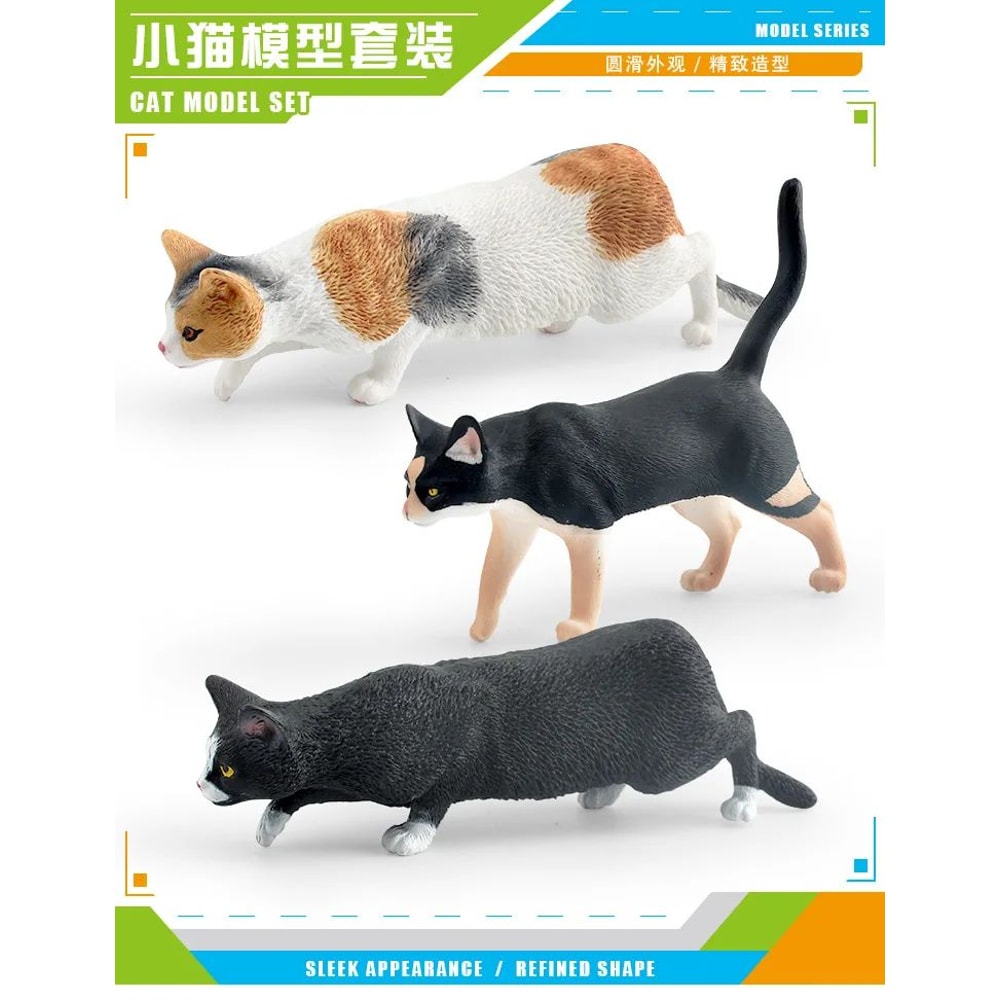 Cute Orange Cat Figurine Mini Lying Pet Desktop Decor 6