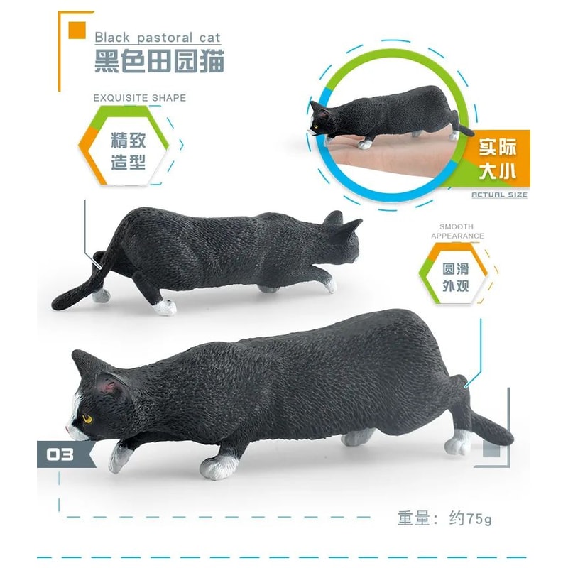 Cute Orange Cat Figurine Mini Lying Pet Desktop Decor 9