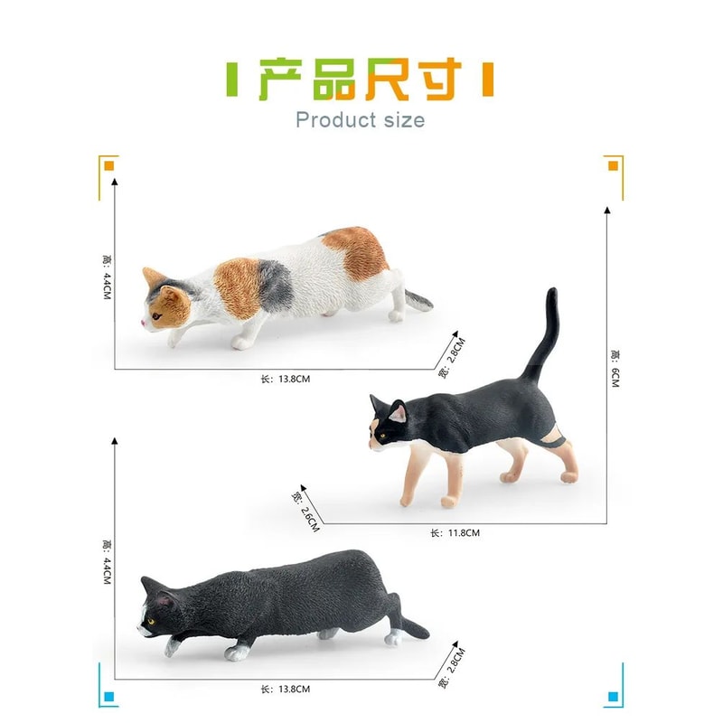 Cute Orange Cat Figurine Mini Lying Pet Desktop Decor 10