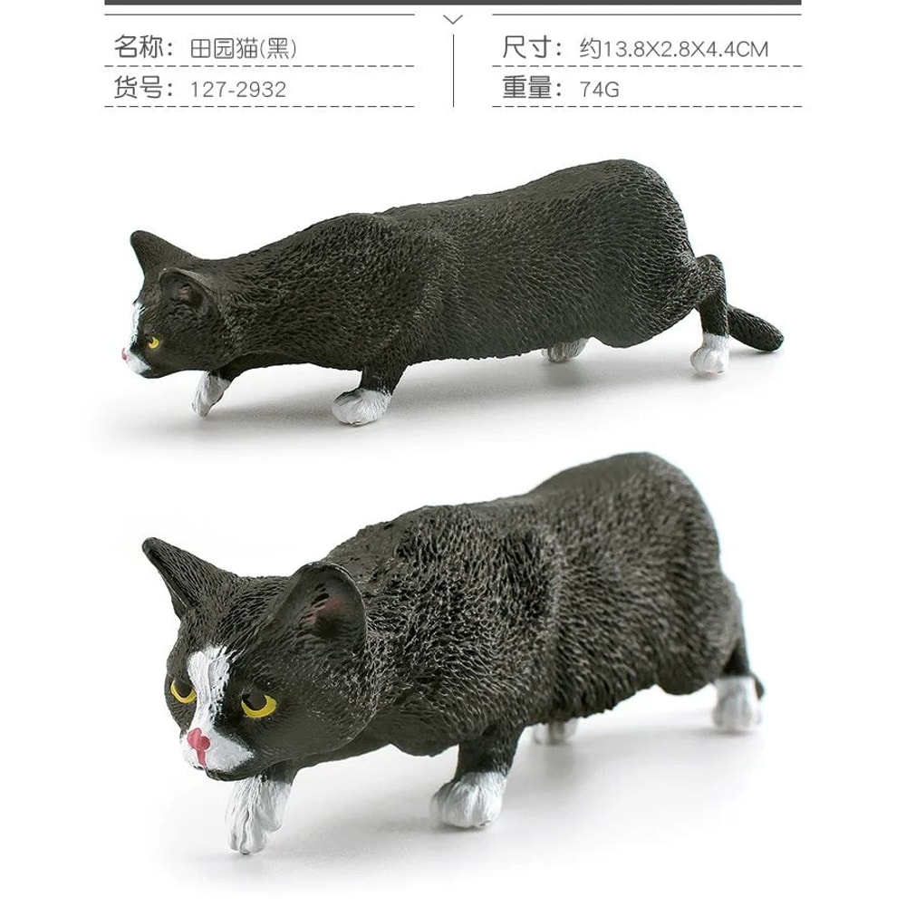 Cute Orange Cat Figurine Mini Lying Pet Desktop Decor 11