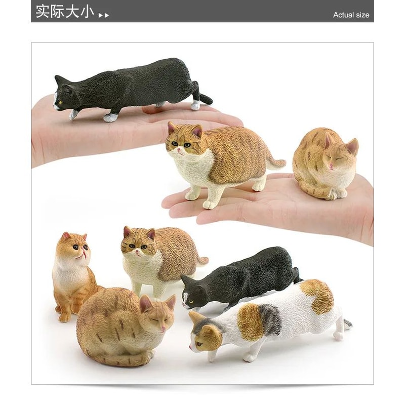 Cute Orange Cat Figurine Mini Lying Pet Desktop Decor 14