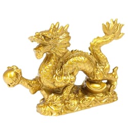 golden chinese dragon figurine zodiac lucky desktop decor