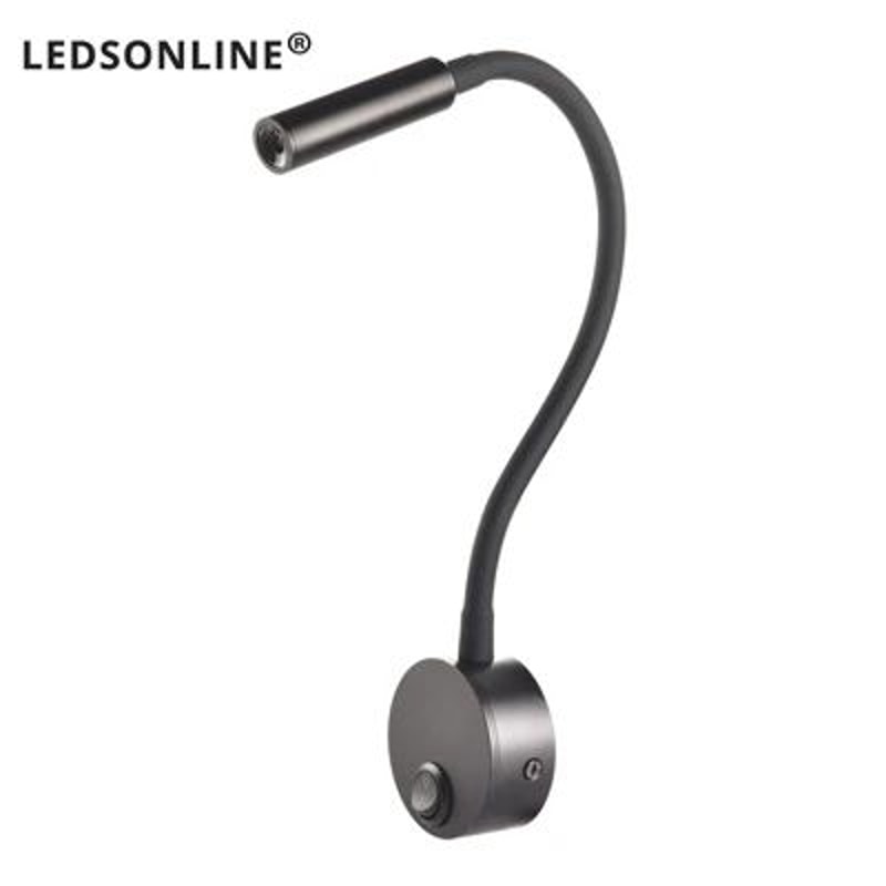 Flexible Gooseneck Clamp Wall Lamp LED Bedside Reading Light 12