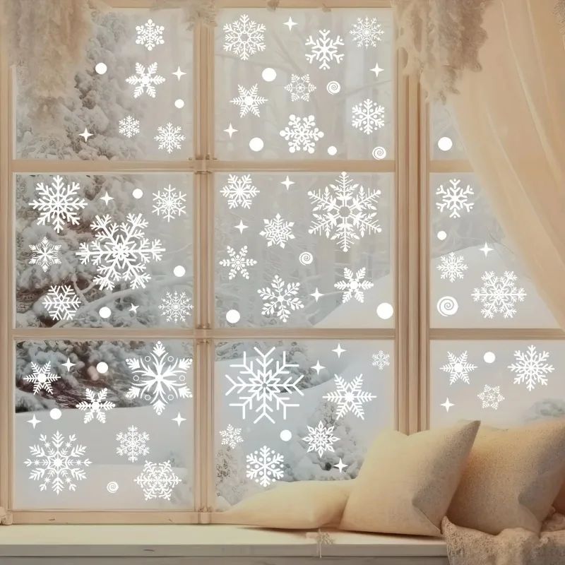 Christmas Snowflake Window Stickers Festive Glass Wall Decals 7