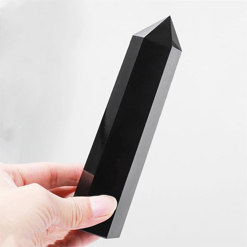 Natural Obsidian Crystal Wand Tower Decor 8