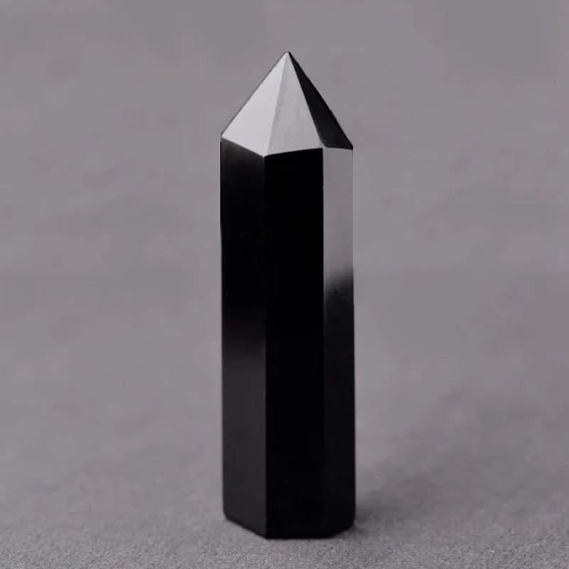 Natural Obsidian Crystal Wand Tower Decor 6