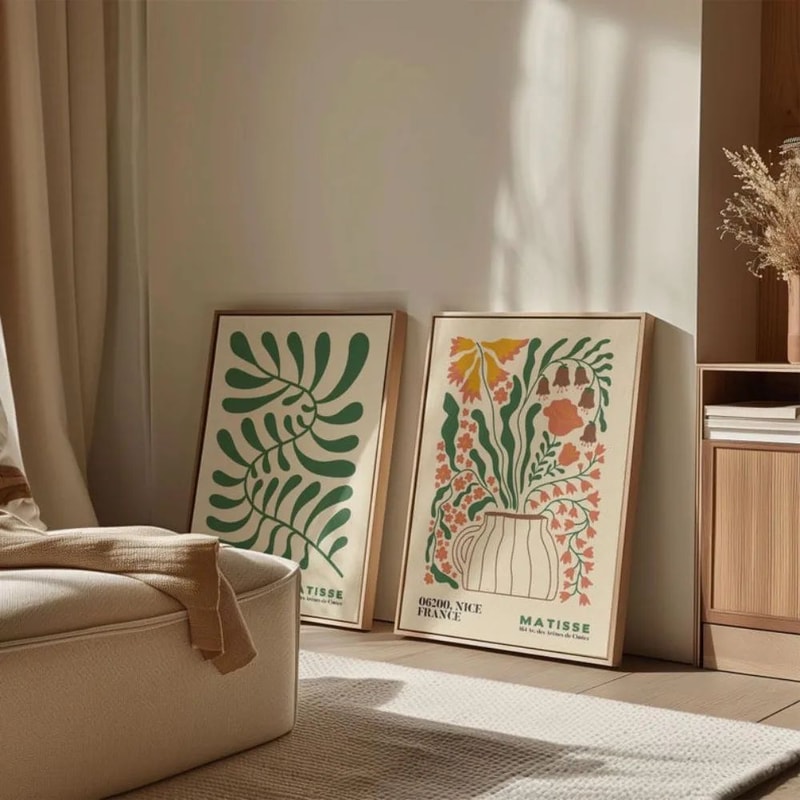 Frameless Matisse Floral Boho Wall Art Prints 2