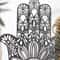 Black Wooden Hamsa Hand Evil Eye Decor 1