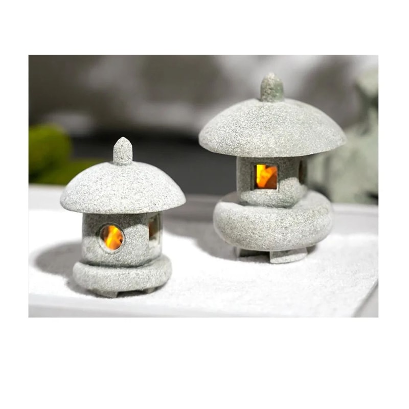 Mini Pagoda Lantern Zen Garden Light Decor 4