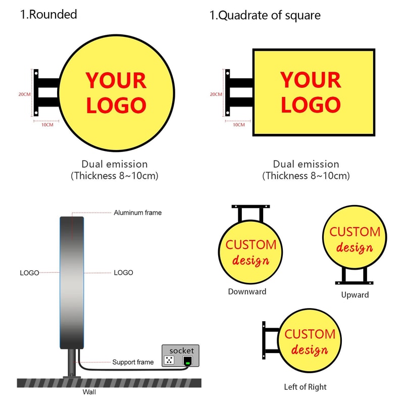 Custom Double Sided LED Light Box Business Sign 2