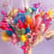 Colorful Dried Pampas And Baby Breath Wedding Bouquet 1