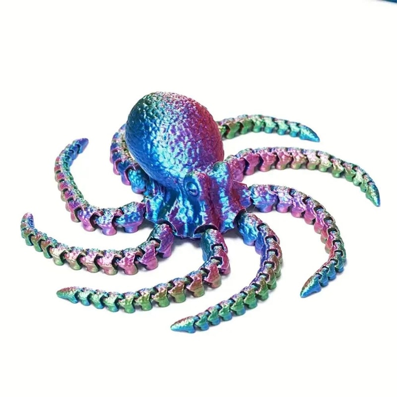 Flexible 3D Printed Octopus Desk Decor Toy 1