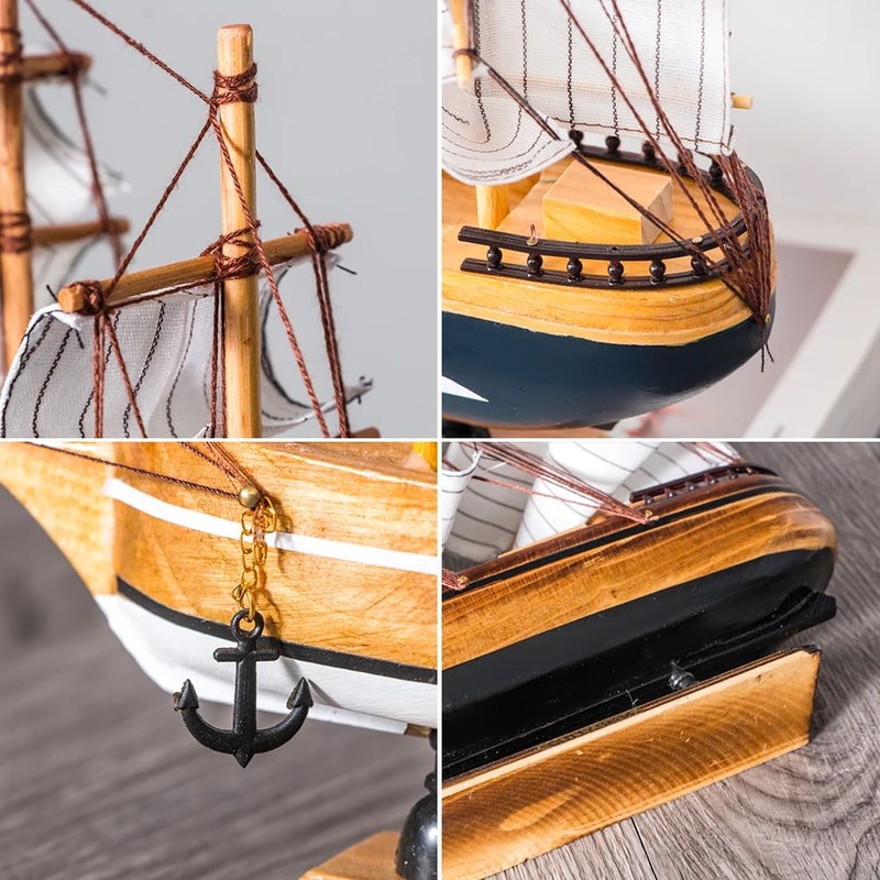 Wooden Sailboat Mediterranean Decor 4