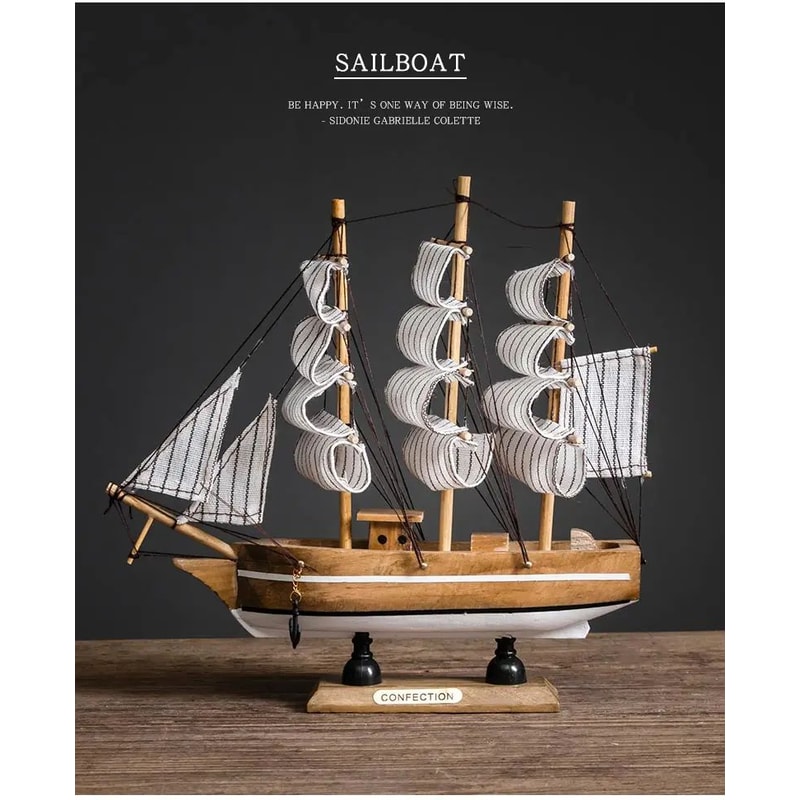 Wooden Sailboat Mediterranean Decor 7