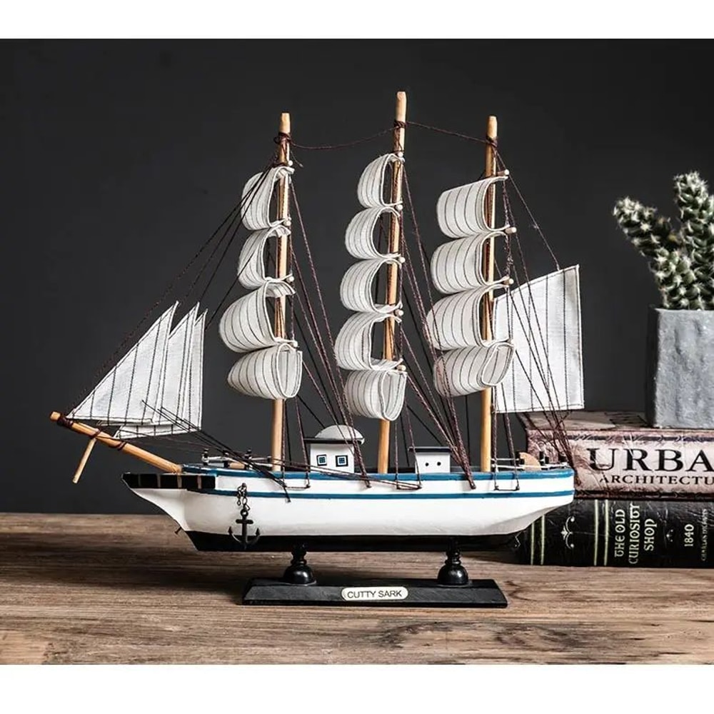 Wooden Sailboat Mediterranean Decor 8
