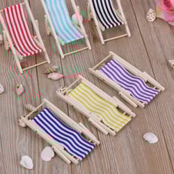 mini wooden beach chair dollhouse set