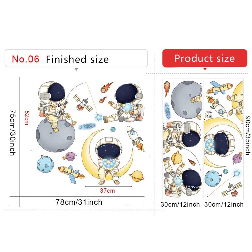 Astronaut Space Wall Stickers For Kids 7