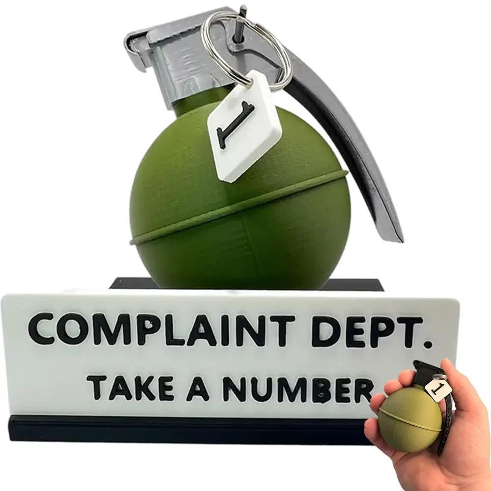Funny Complaint Department Desk Grenade Sign 6