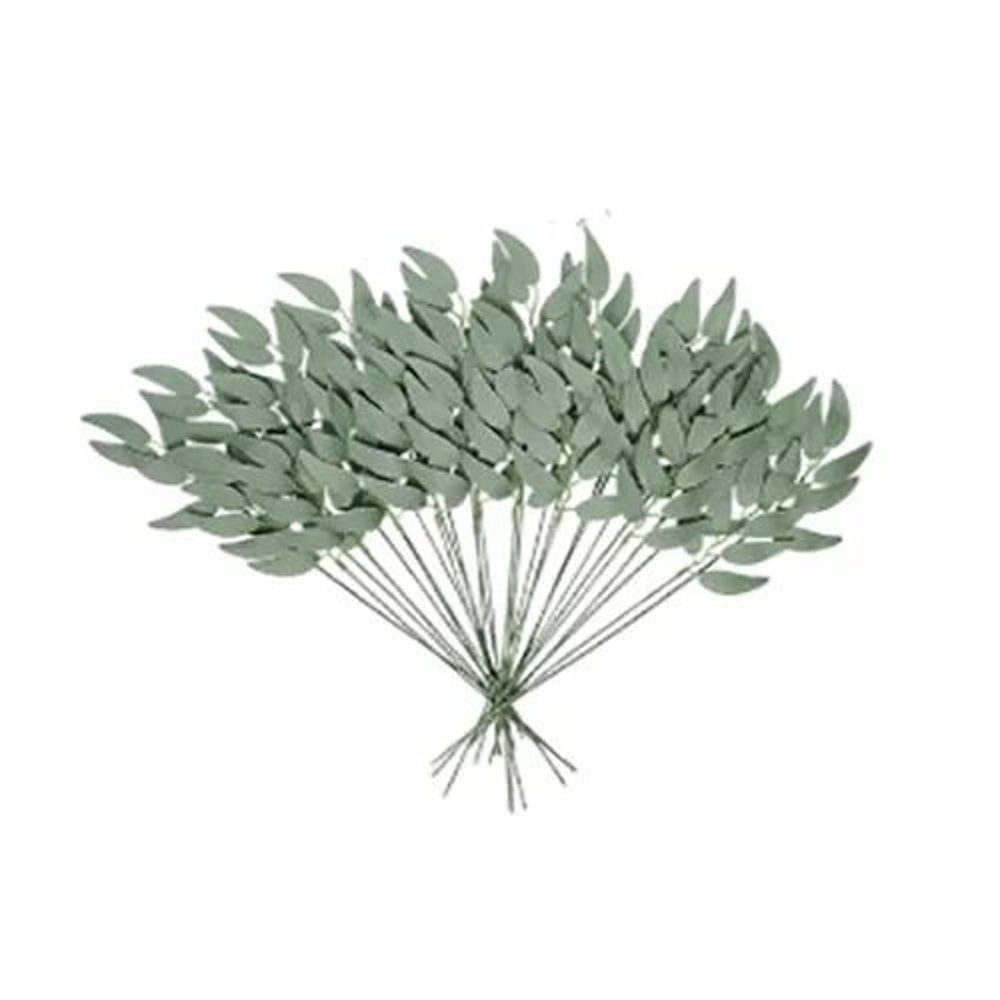 Artificial Eucalyptus Leaf Stems Green Decor Set 11