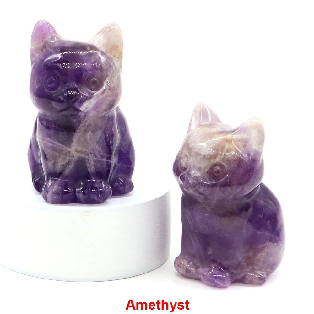Amethyst Crystal Cat Statue 8