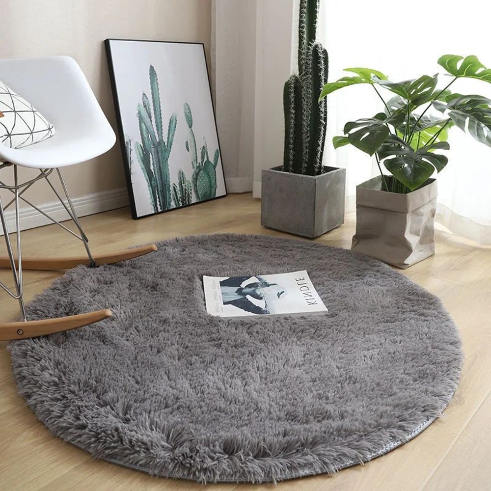 Soft Fluffy Round Plush Rug Carpet For Living Room 6