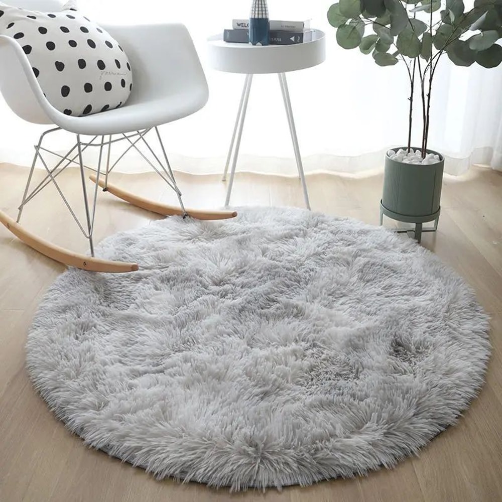 Soft Fluffy Round Plush Rug Carpet For Living Room 9