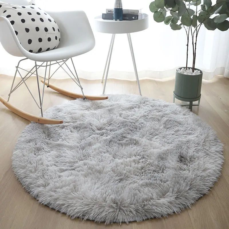 Soft Fluffy Round Plush Rug Carpet For Living Room 9