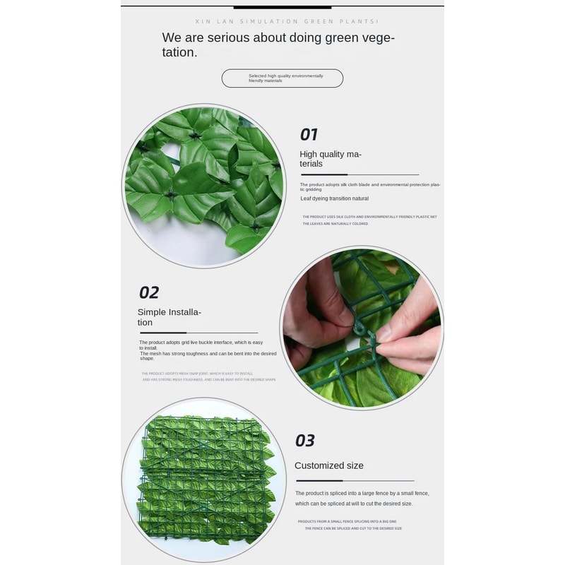 Artificial Ivy Fence Privacy Screen Garden Wall Decor 6