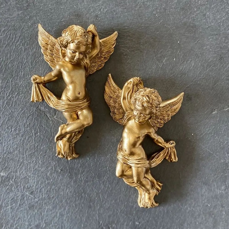 Cute Cherub Angel Wall Hanging Resin Decor 0