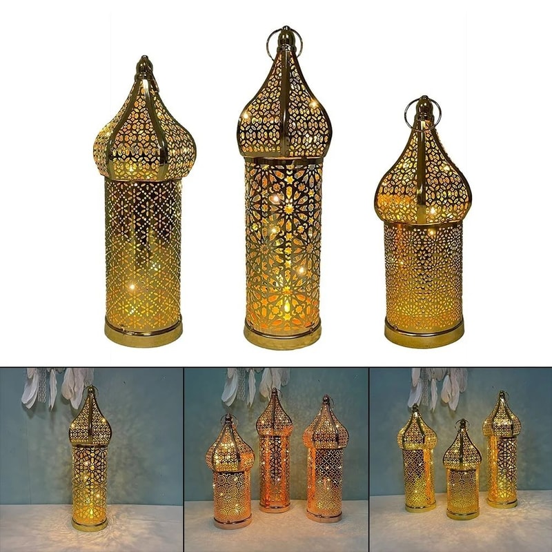 Moroccan Golden Iron Lantern Decor 6