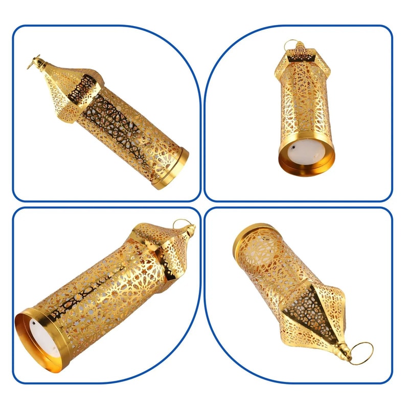 Moroccan Golden Iron Lantern Decor 7