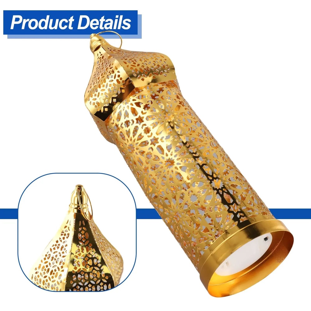 Moroccan Golden Iron Lantern Decor 8