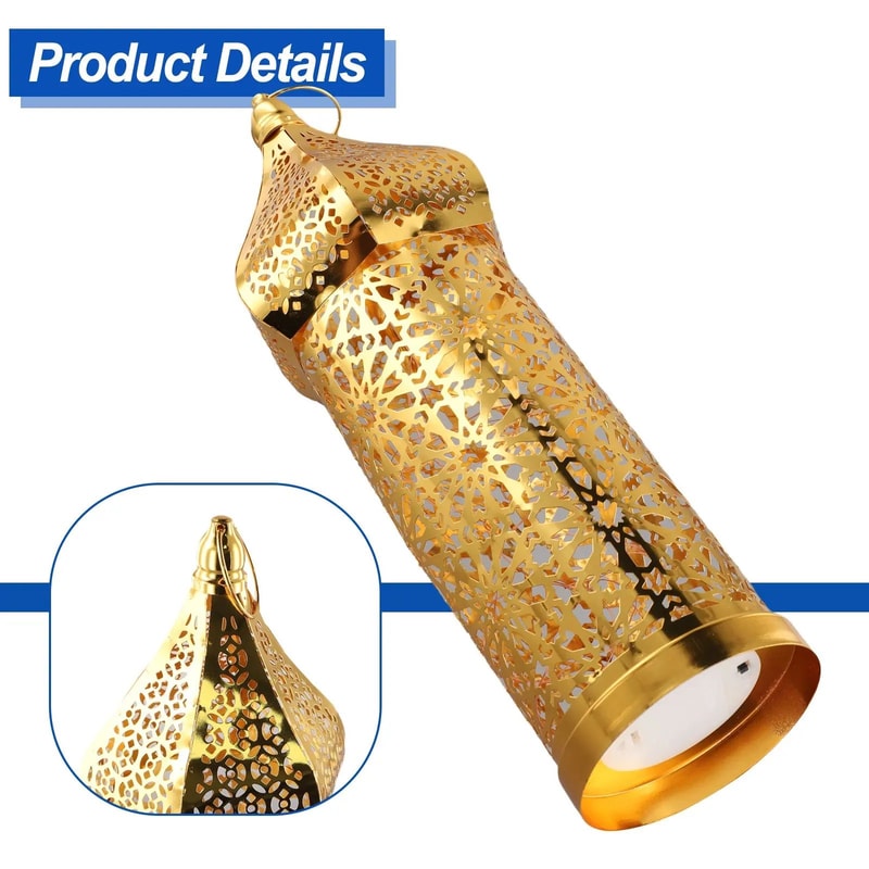 Moroccan Golden Iron Lantern Decor 8