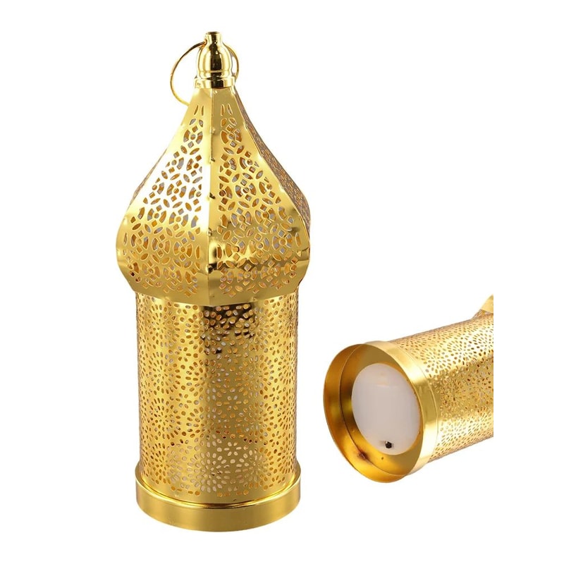 Moroccan Golden Iron Lantern Decor 13