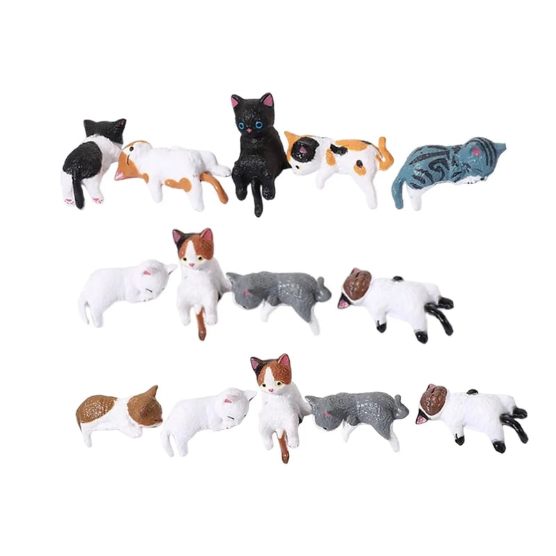 Mini Cat Figurine Desk Decor 5