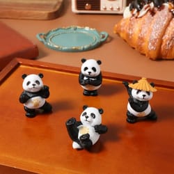 mini panda figurine cute desk decor