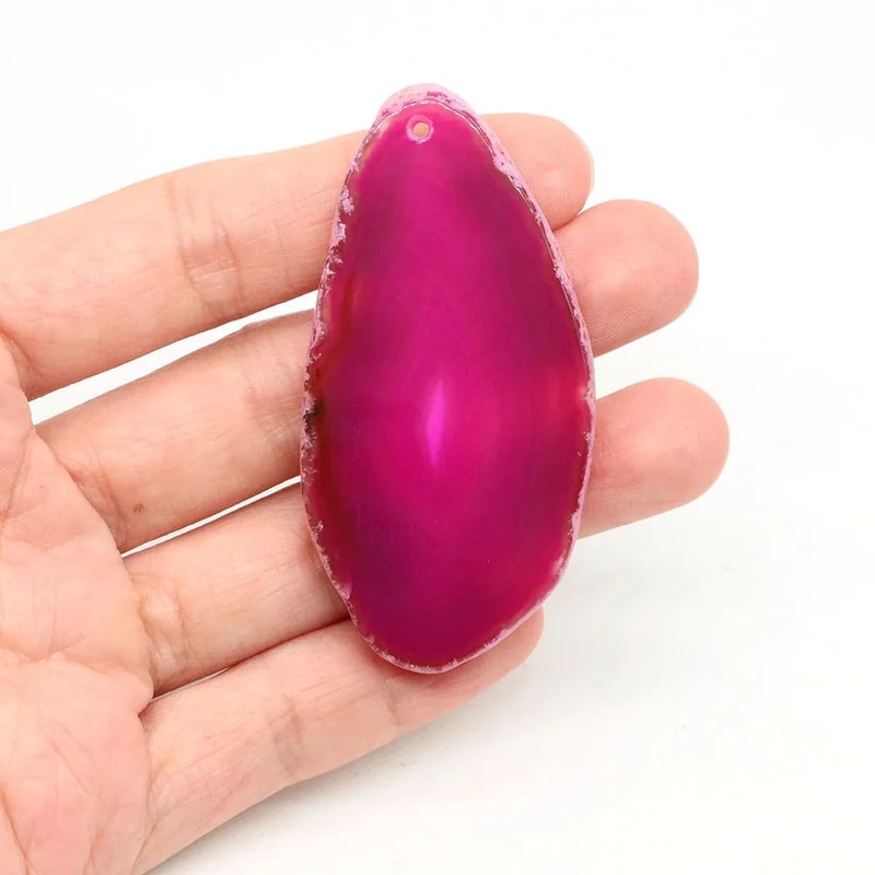 Natural Onyx Agate Geode Slice Pendant 4