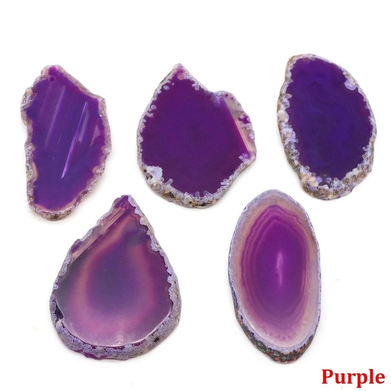 Natural Onyx Agate Geode Slice Pendant 11