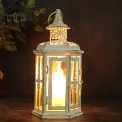vintage metal hanging candle lantern