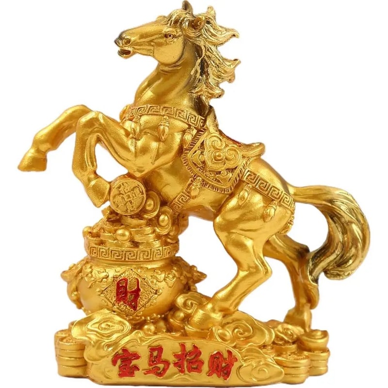 Rosewood Feng Shui Horse Lucky Wealth Statue 11