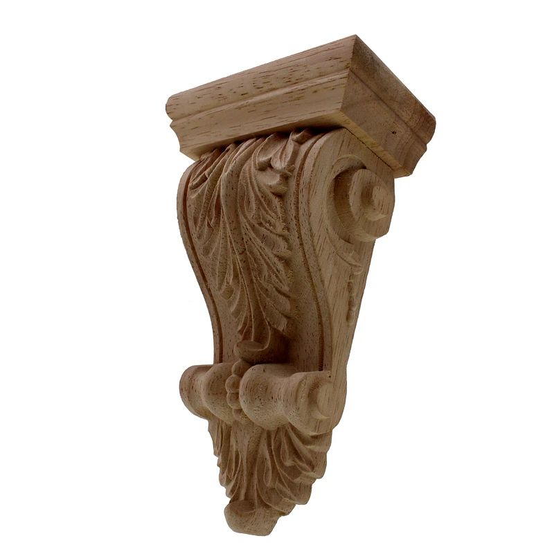 Vintage Oak Wood Carved Furniture Applique Decor 3